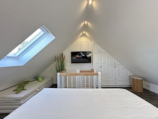 Schlafzimmer3 mit einem Boxspringbett + Einzelbett