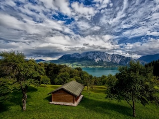 Blick aus der Ferienwohnung zum Attersee