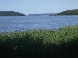 Panoramablick vom Grundstück zum Schloss