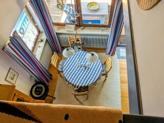 View of the dining area from the top floor