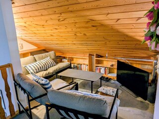 The comfortable TV viewing area