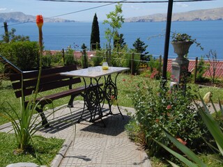 Sitting area in the garden area