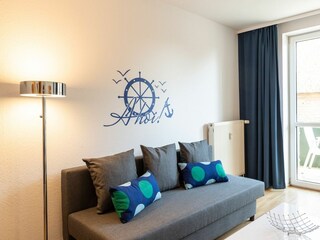 Wohnzimmer mit Schlafcouch