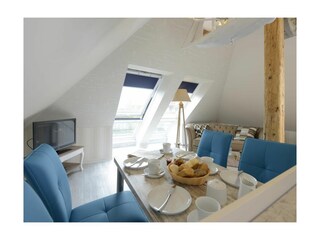 Muschel Whg. Schildkröte - Blick von der Küche auf den Wohn-/ Essbereich