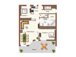 Grundriss Ferienhaus Emmi