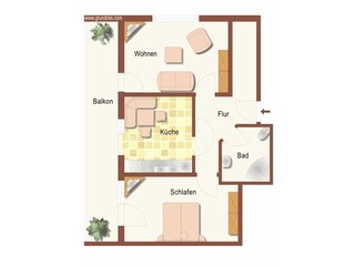 Vakantieappartement Hirschegg im Kleinwalsertal Grondplan 24
