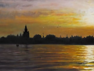 Skyline von Konstanz am Abend