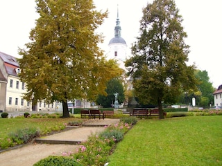 Martplatz Dohna mit Kirche