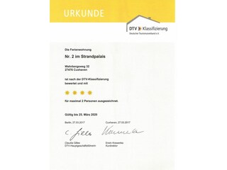 4 Sterne Urkunde