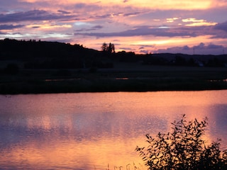 Sonne Untergang am Aartalsee