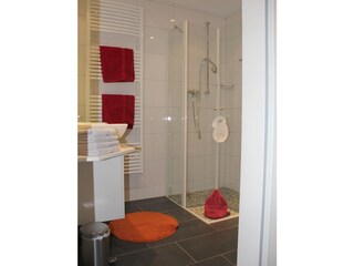 Das Badezimmer mit Dusche