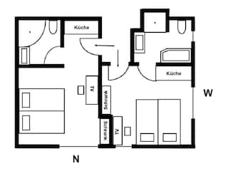 1 Doppelzimmer mit Bad