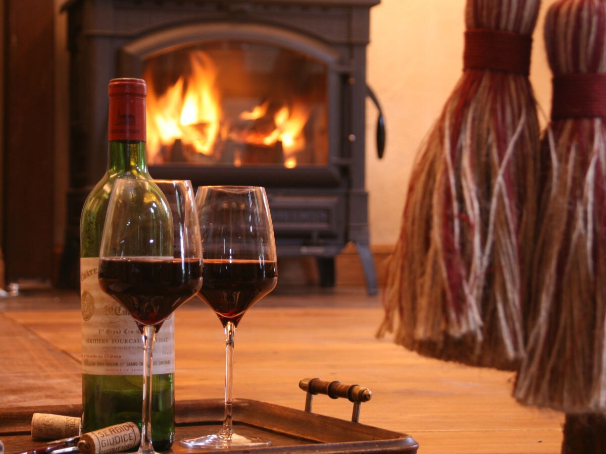 Fireplace in the guest barn