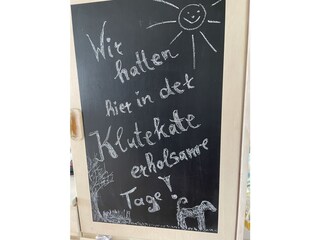 Küche Schiefertafel mit Gästegruß