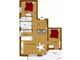 Vakantieappartement Bolsterlang Grondplan 33