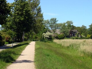 Wandern und Radfahren auf dem Deich