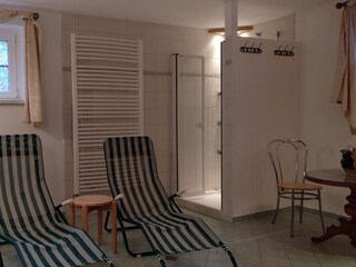 Sauna im Souterrain für je 1 Ferienwohnung