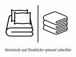 Bettwäsche und Handtücher optional zubuchbar