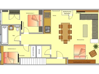 Appartamento per vacanze Riezlern Pianta del piano 21