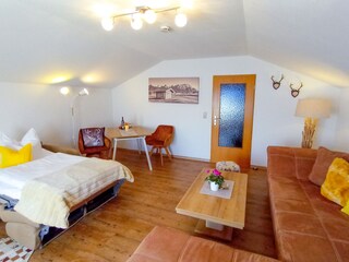 Wohnzimmer mit Schlafplatz für 3. Person