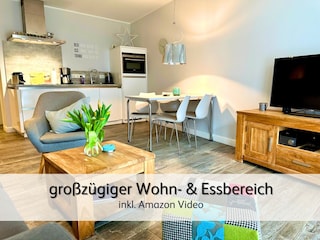 der gemütliche Wohn- und Essbereich