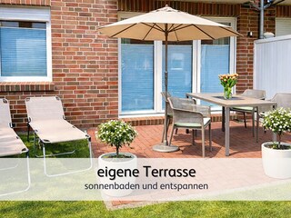 die gemütliche Sonnenterrasse