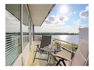 Balkon mit Blick zur Ostsee und zum Binnensee