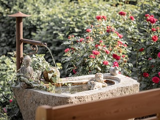 Lieblingsplatz am Brunnen mit Blick auf die Berge