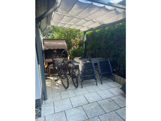 Außenbereich mit Strandkorb