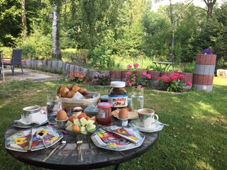 Frühstück direkt am Fluss