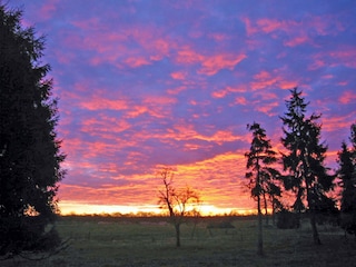 Sonnenuntergang, direkt vor der Tür