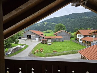 Blick vom oberen Stockwerk/Balkon