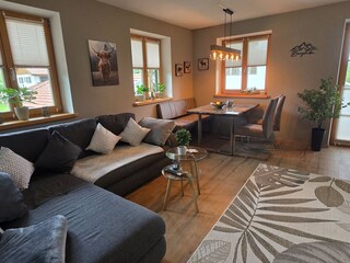 Wohn- Esszimmerbereich , Couch (ausziehbar)