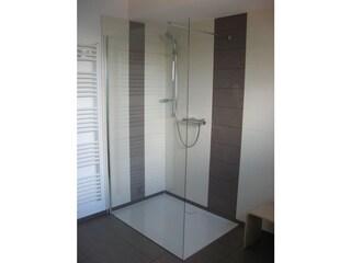 modern rimless shower in the bath room
