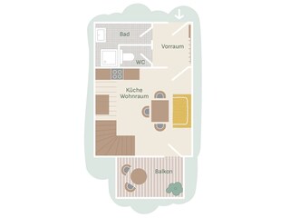 Vakantieappartement Gmünd in Kärnten Grondplan 21