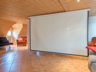 Large living room with large screen