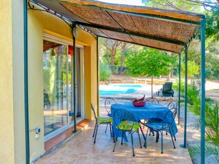 Terrace at the holidayhome in Les Issambres