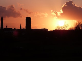 Borkum Skyline vor Traum-Sonnenuntergang