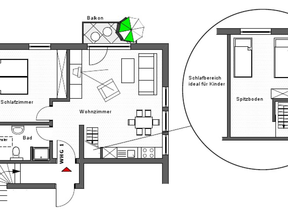 Grundriss Wohnung 1