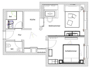 Grundriss FeWo Ausblick