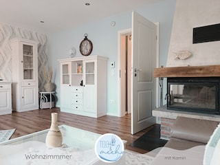 Ferienhaus Teich und meehr Wohnzimmer