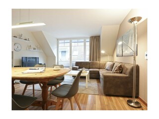 Papillon Whg. 9/7, Silbermöwe - Blick auf den offenen Wohn-/ Essbereich