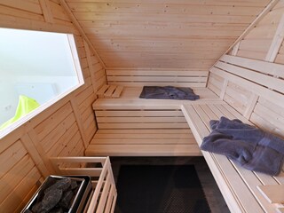 sauna with panoramic window