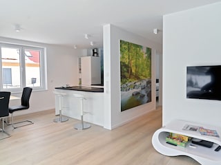 living-dining area with open kitchen