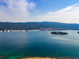 Bay of Punat with isalnd Kosljun and ACI-Marina