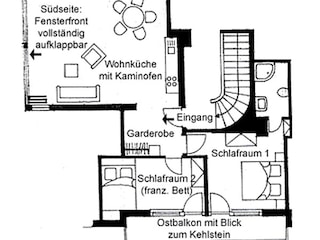 Grundriss Ferienwohnung Bergfeuer
