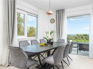 The welcoming dining area invites you to share meals.