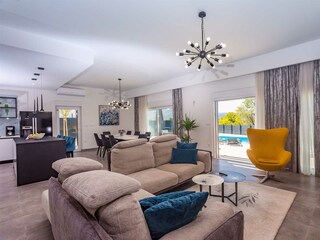 Open-plan modern living and dining area