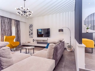 Open-plan modern living and dining area