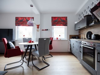 Fewo Abendrot  - Küche und Essbereich